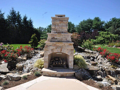 Custom-Fireplace-with-Natural-Rocks-Waterfalls Custom-Fireplace-with-Natural-Rocks-Waterfalls